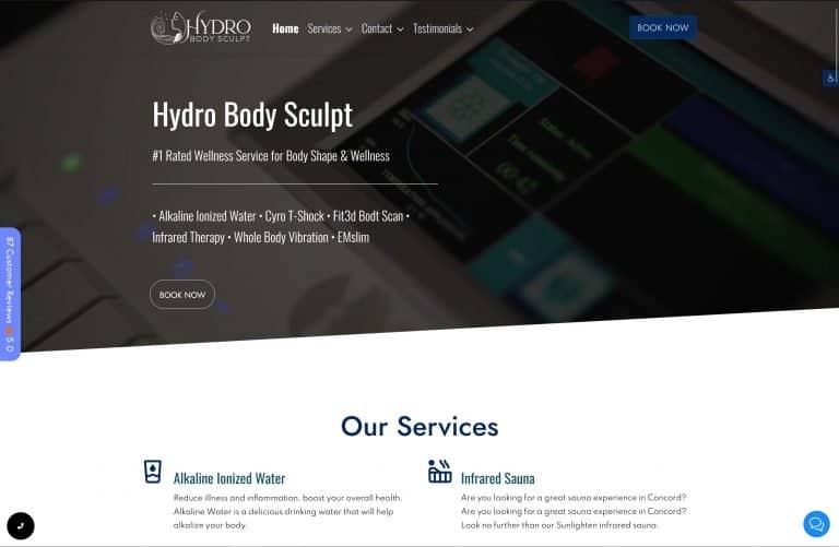 Hydro Body Sculpt Screenshot Home - Tyler Hall Tech | Website Design & Development Services | Fort Collins, CO | Experienced Professionals | Full Stack Developer