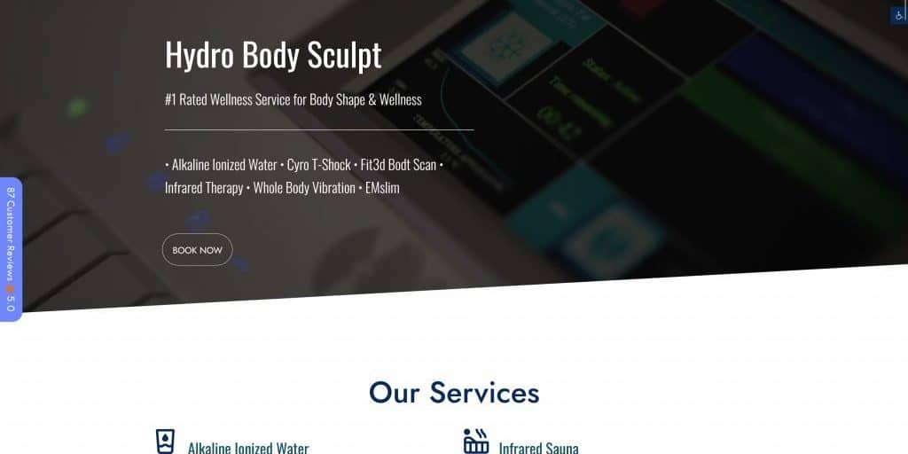 Hydro body sculpt - screenshot home