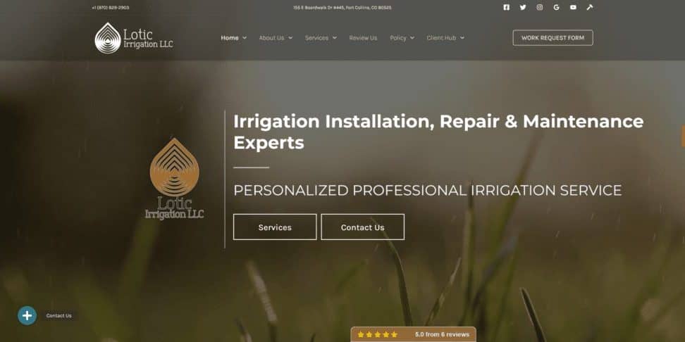 Lotic irrigation llc - screenshot - homepage-min
